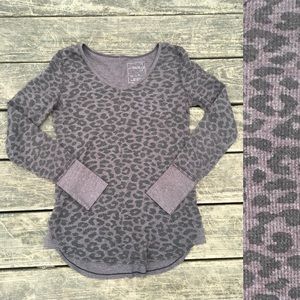Free People - animal print long sleeve top